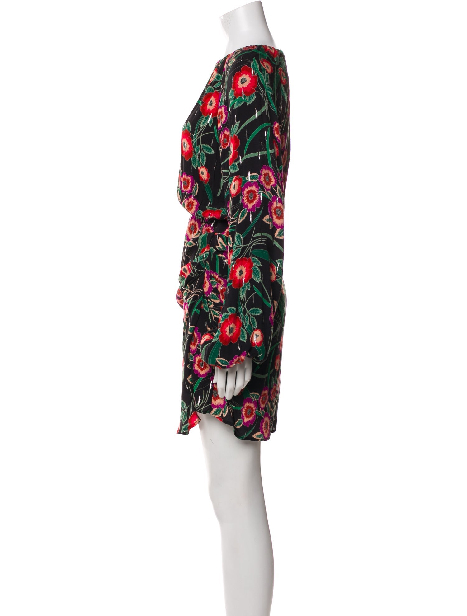 MISA Los Angeles Floral Print Knee-Length Dress