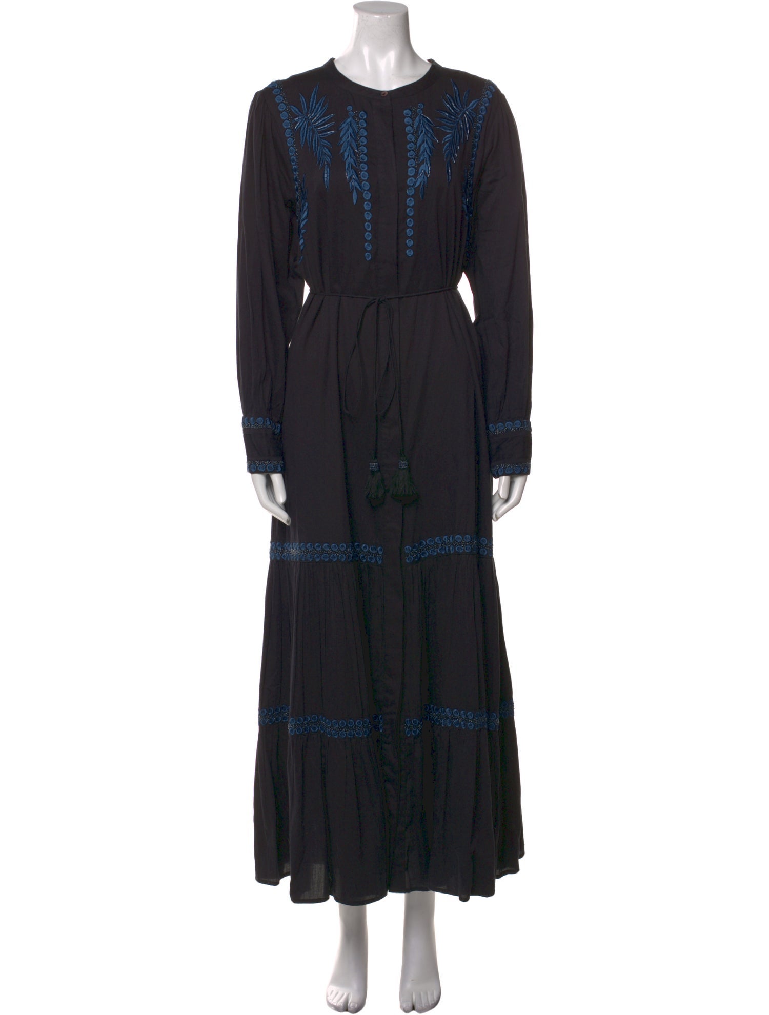 MISA Los Angeles Crew Neck Long Dress