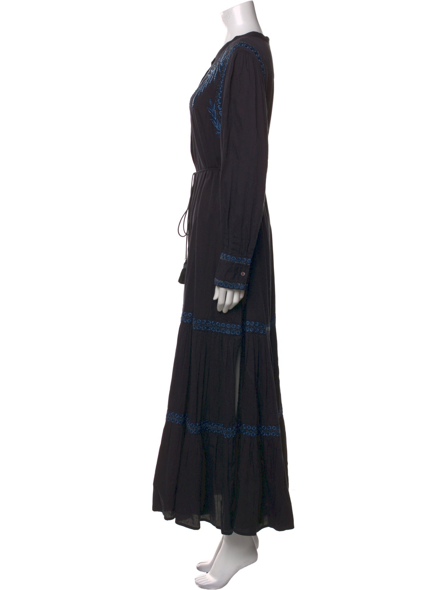MISA Los Angeles Crew Neck Long Dress