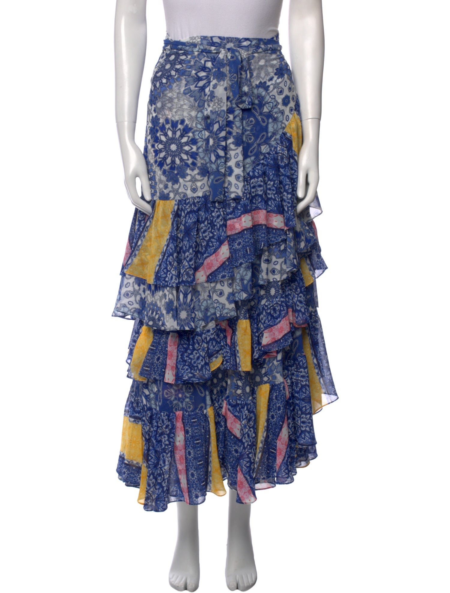 MISA Los Angeles Floral Print Midi Length Skirt