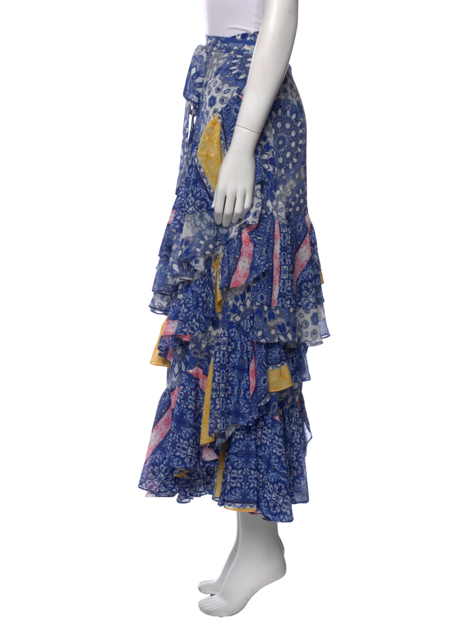 MISA Los Angeles Floral Print Midi Length Skirt