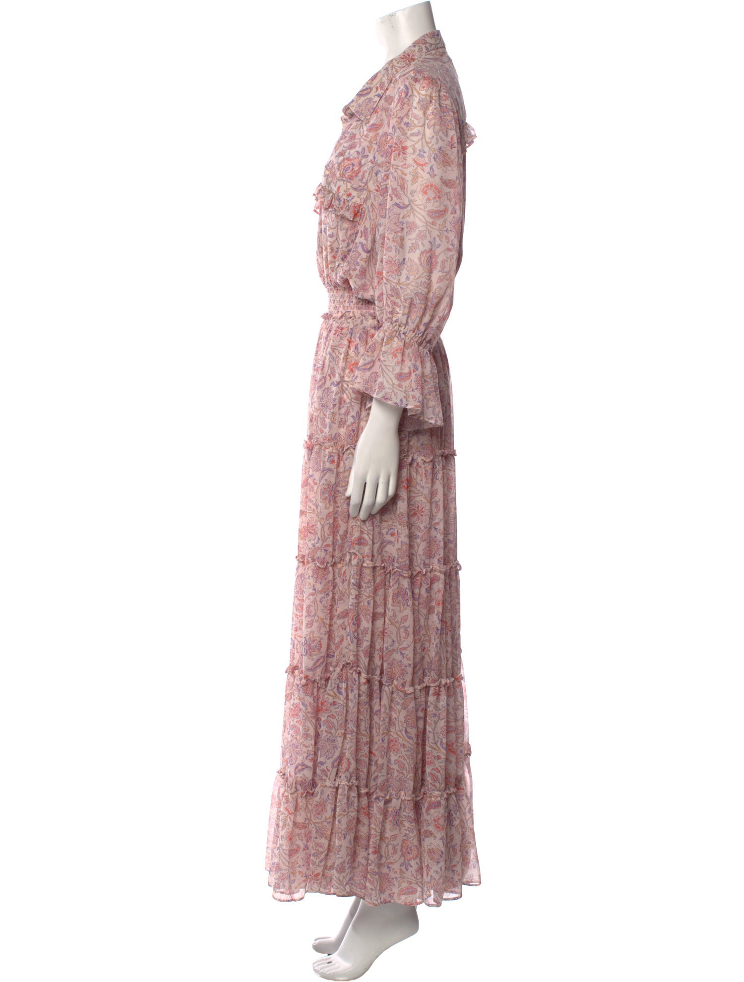 MISA Los Angeles Paisley Print Long Dress