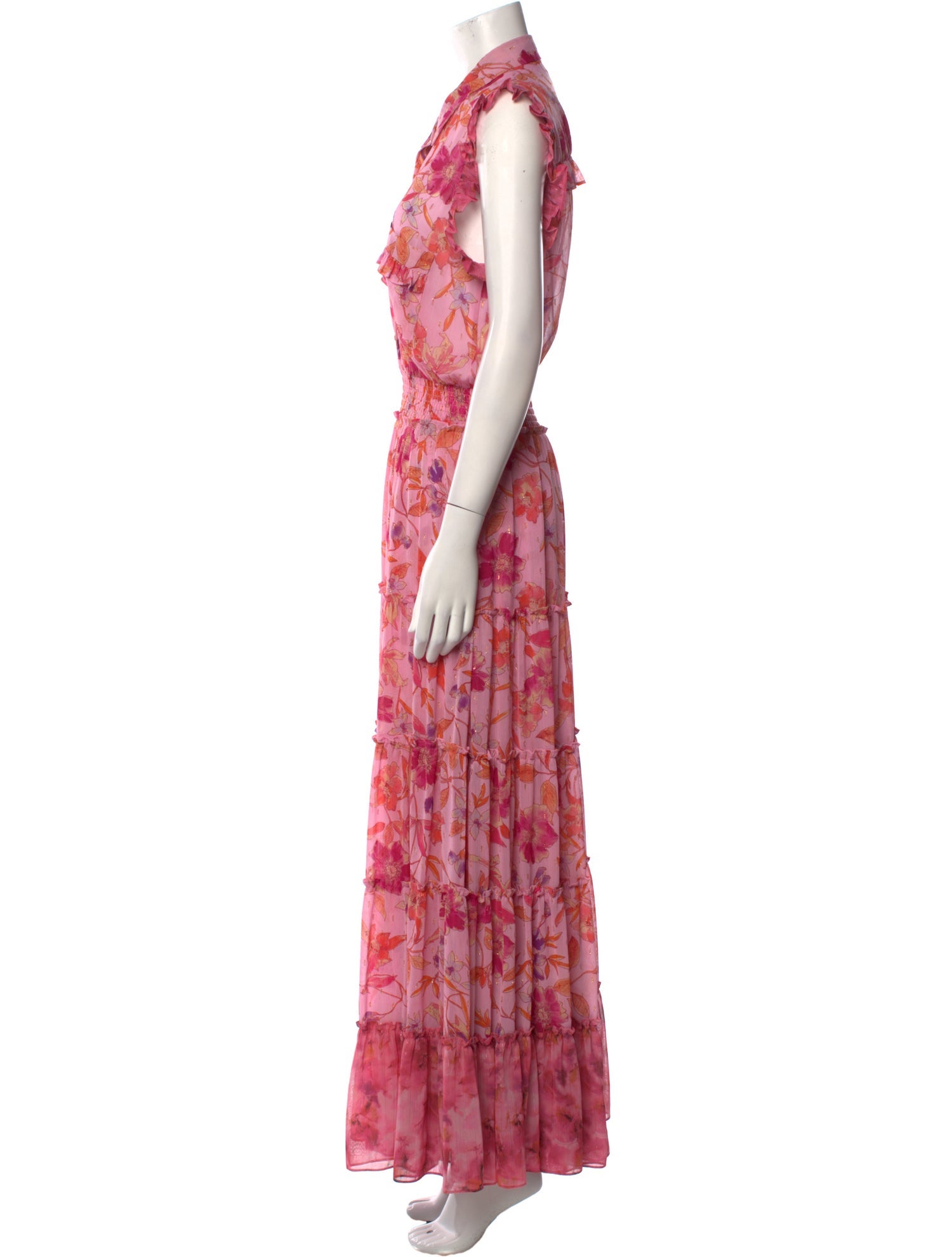 MISA Los Angeles Floral Print Long Dress