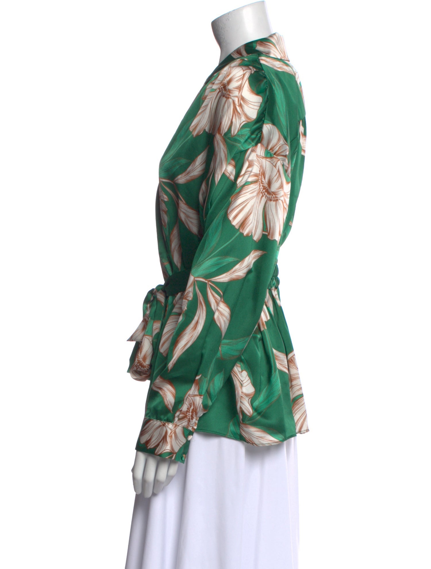 MISA Los Angeles Floral Print V-Neck Blouse w/ Tags