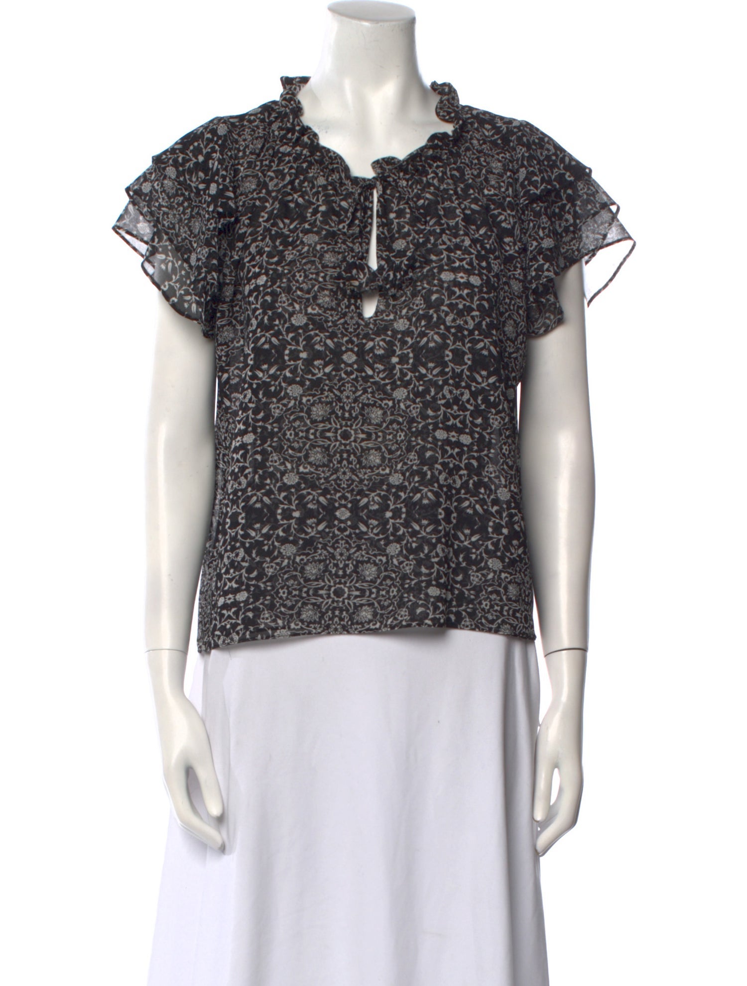 MISA Los Angeles Printed Crew Neck Top