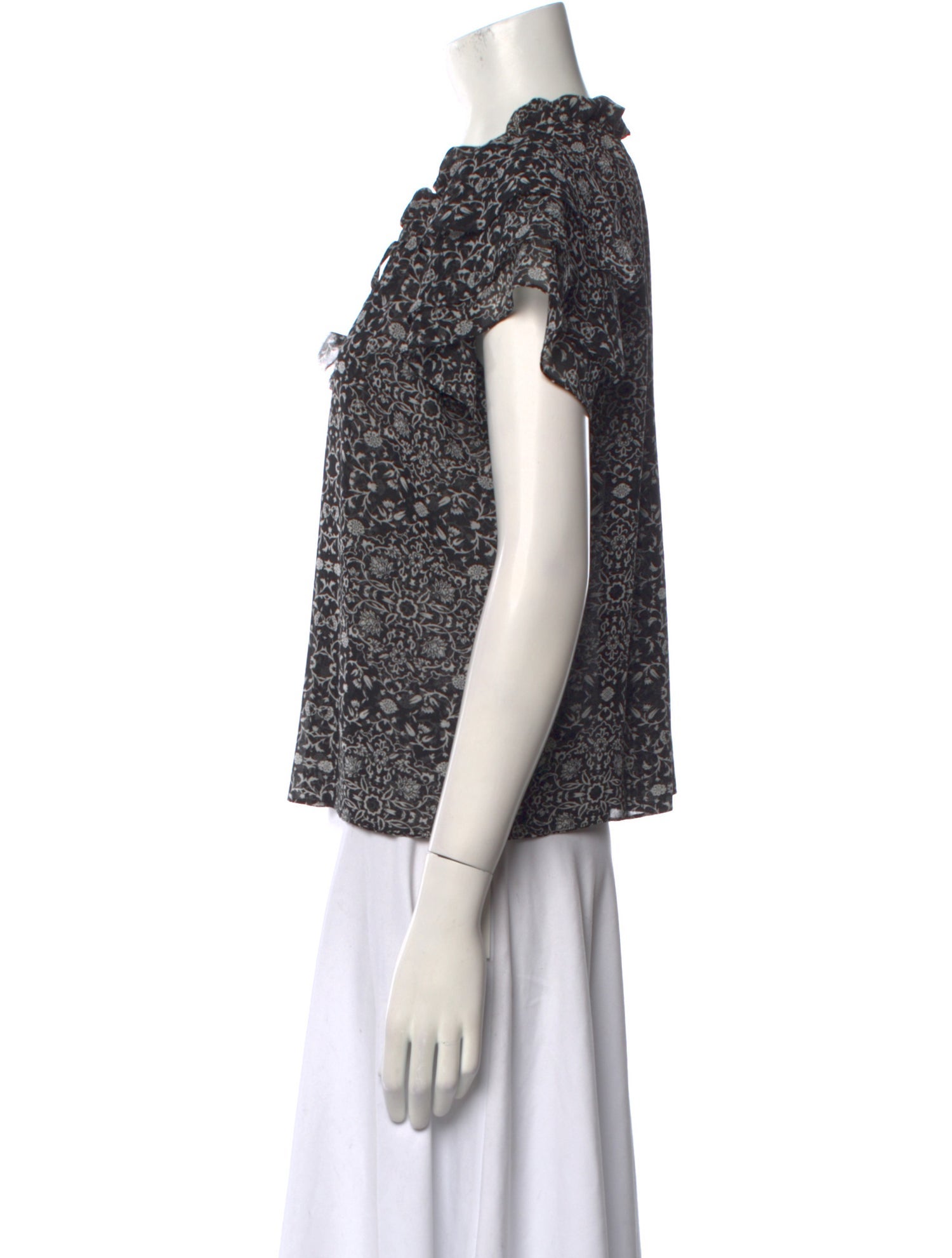 MISA Los Angeles Printed Crew Neck Top