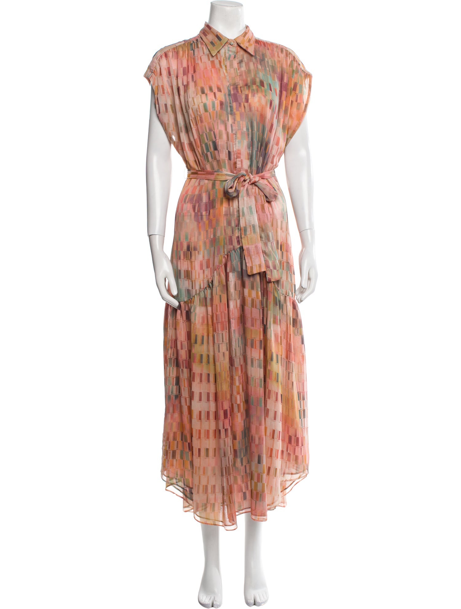 MISA Los Angeles Printed Midi Length Dress