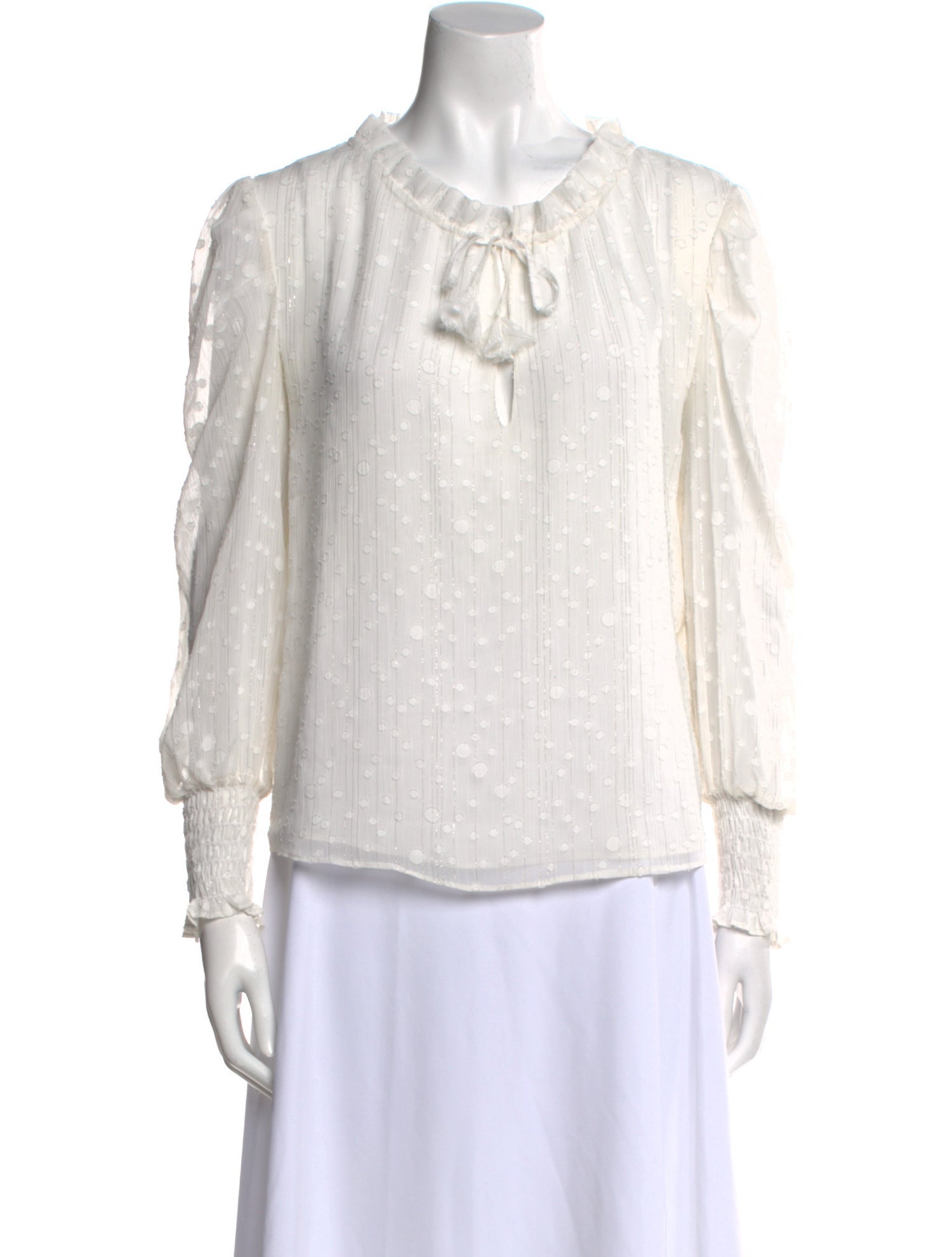 MISA Los Angeles Crew Neck Long Sleeve Blouse