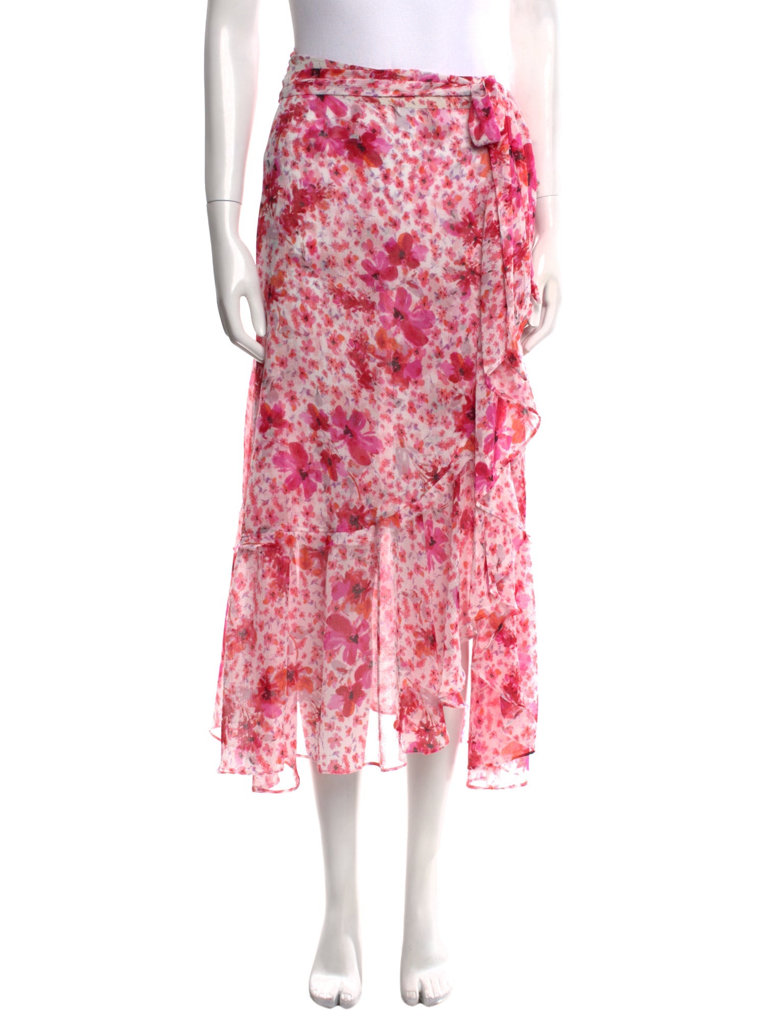 MISA Los Angeles Floral Print Midi Length Skirt