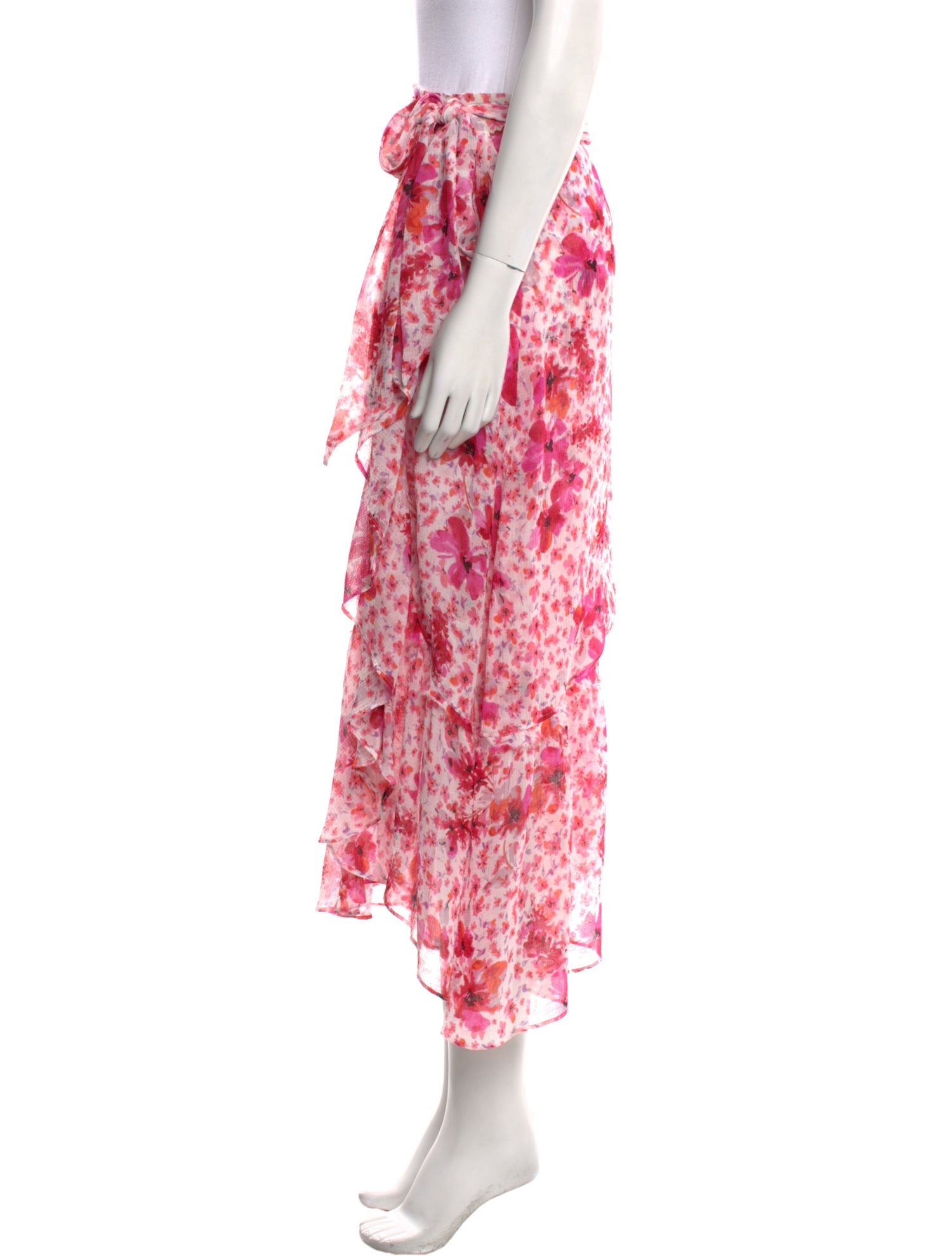 MISA Los Angeles Floral Print Midi Length Skirt