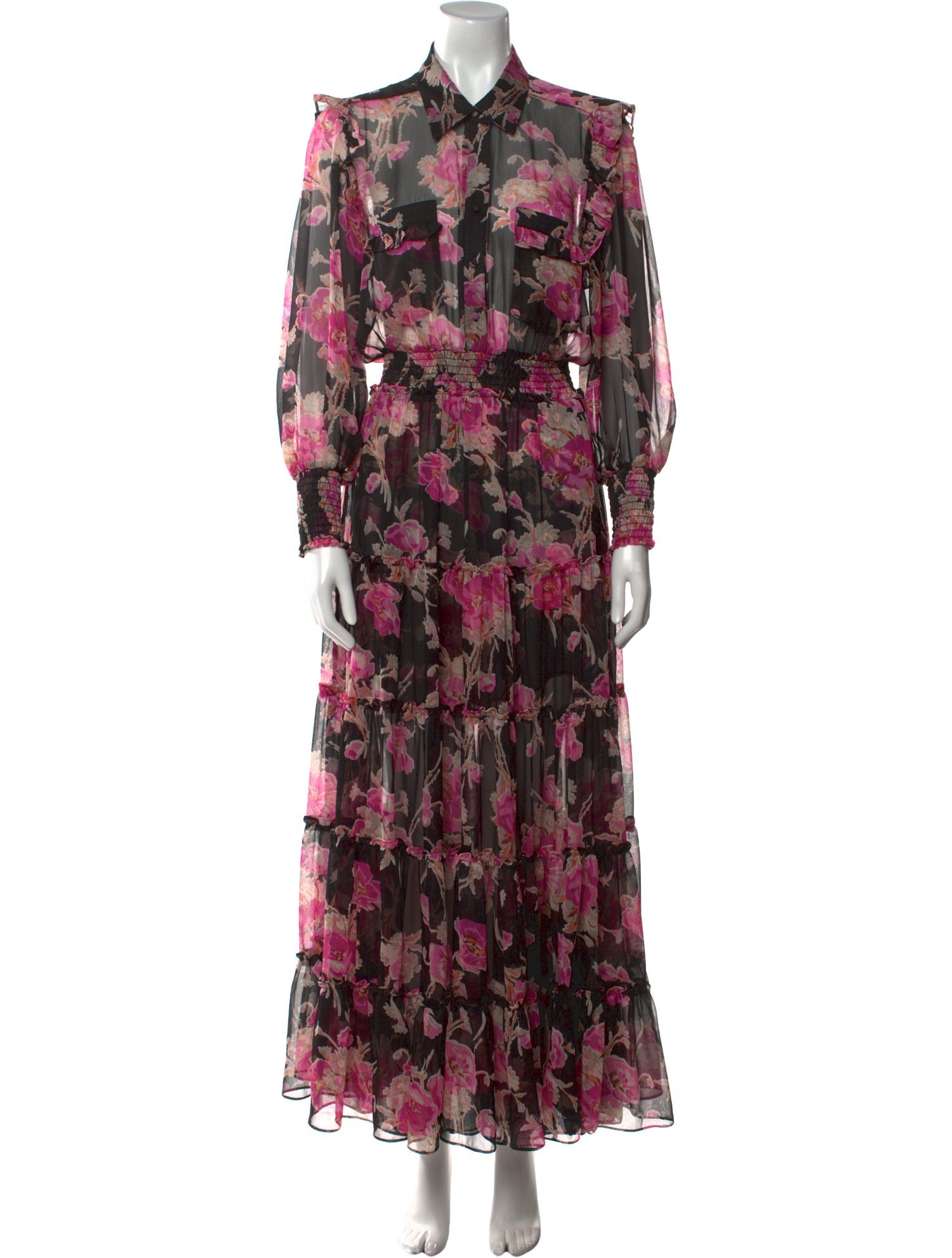 MISA Los Angeles Floral Print Long Dress