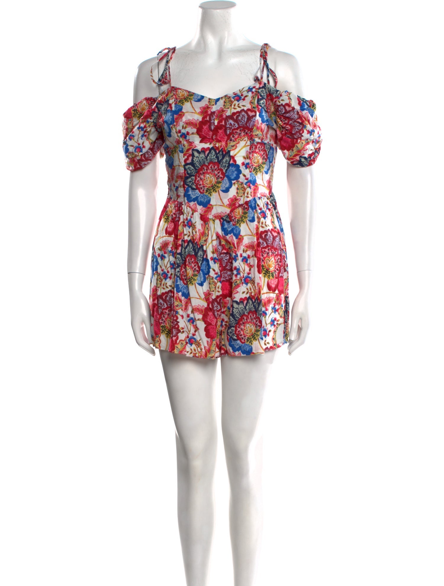 MISA Los Angeles Floral Print V-Neck Romper
