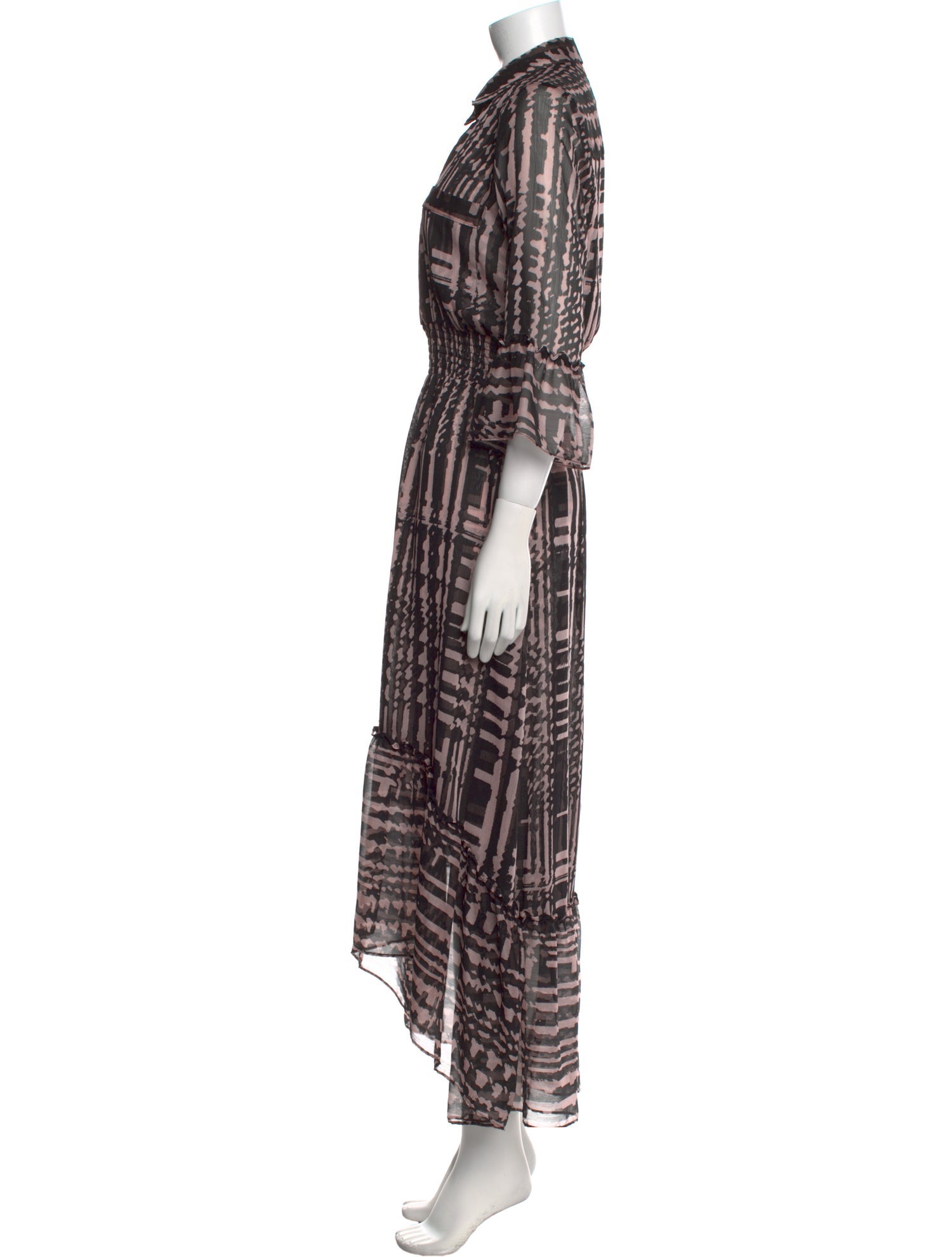MISA Los Angeles Plaid Print Long Dress
