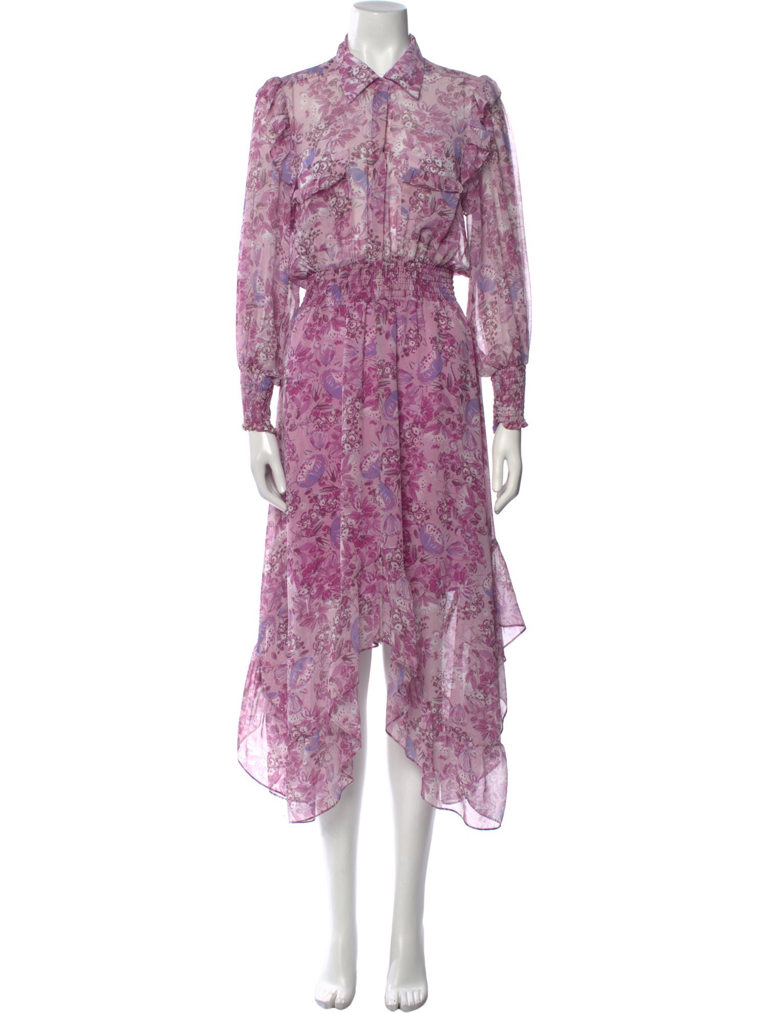 MISA Los Angeles Printed Midi Length Dress