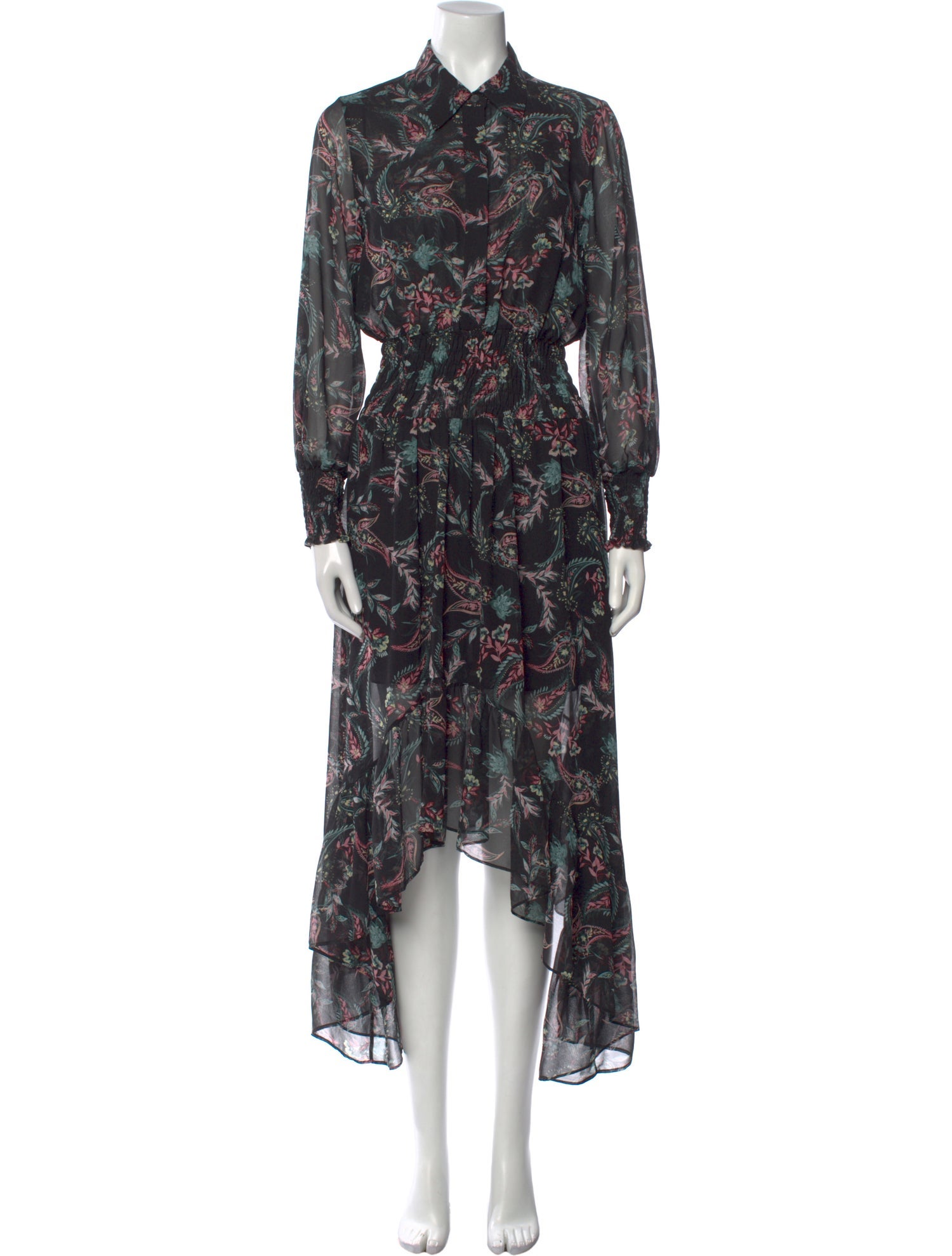 MISA Los Angeles Printed Midi Length Dress