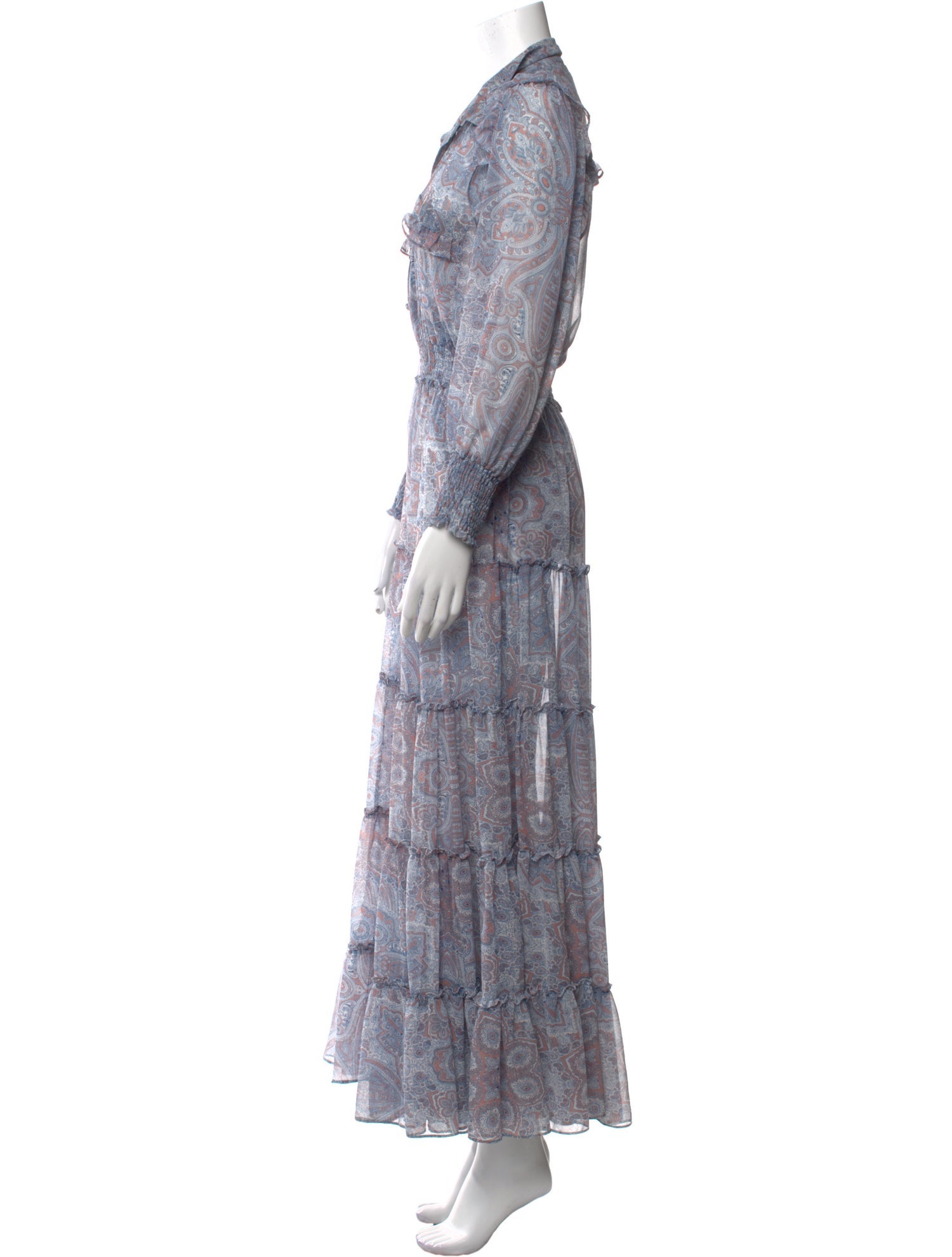 MISA Los Angeles Paisley Print Long Dress