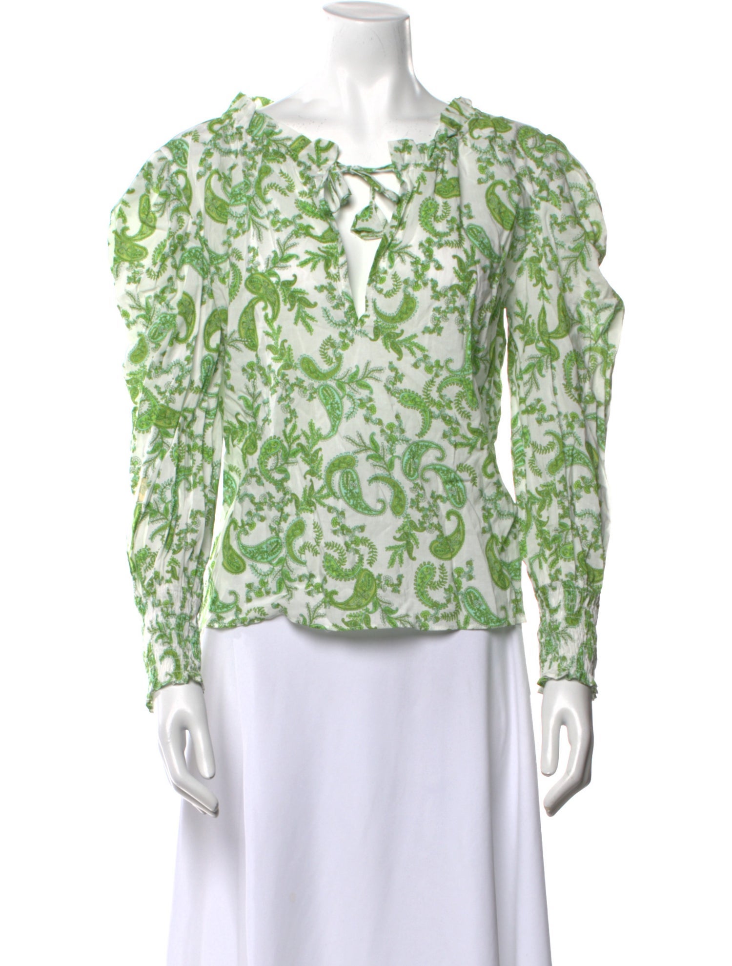 MISA Los Angeles Paisley Print Off-The-Shoulder Blouse