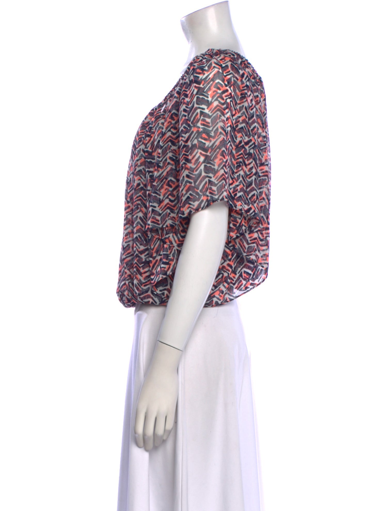 MISA Los Angeles Printed Scoop Neck Crop Top