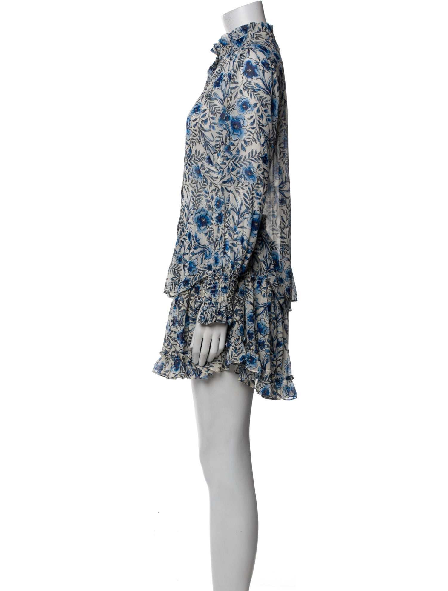 MISA Los Angeles Floral Print Ruffle Embellishment Skirt Set