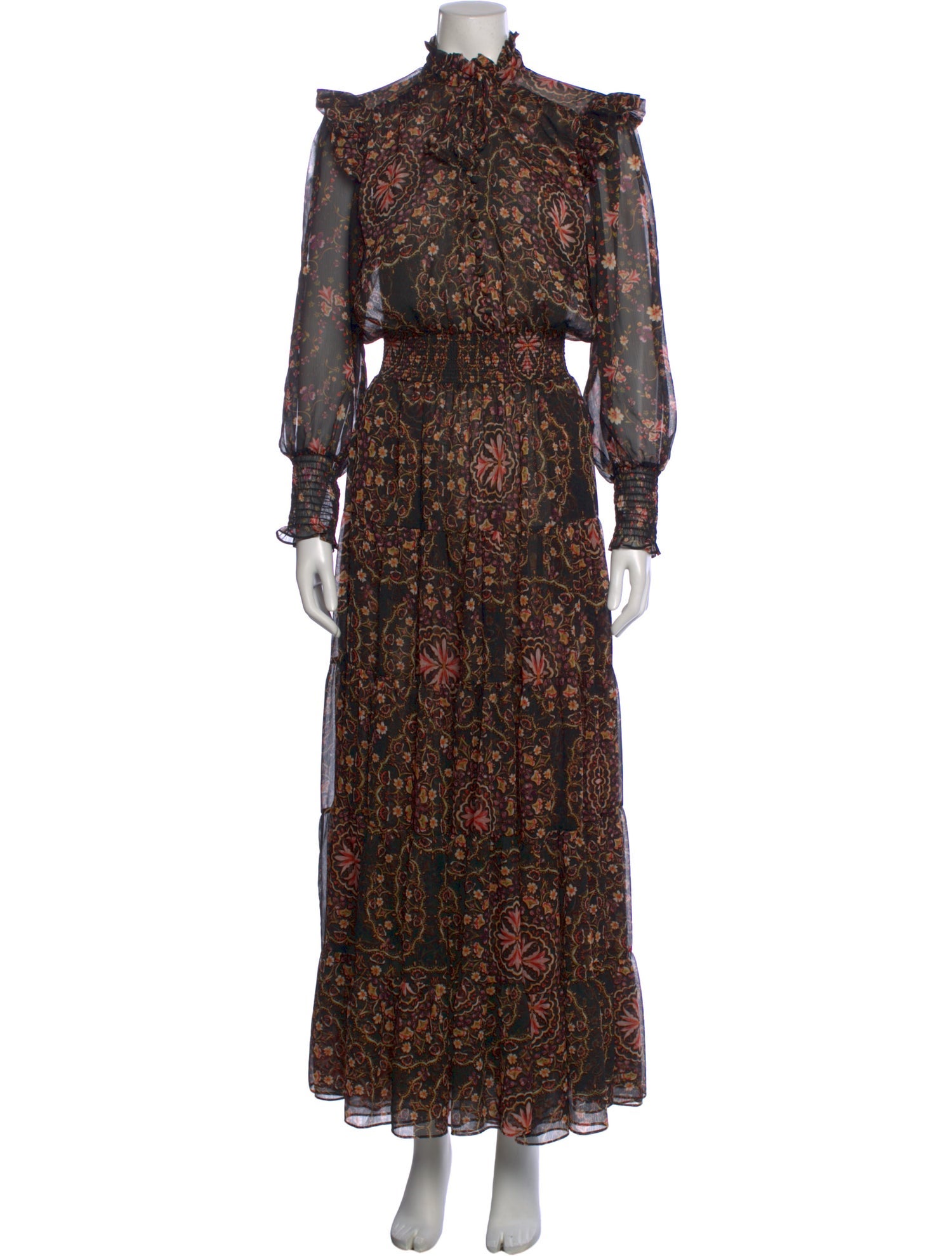 MISA Los Angeles Paisley Print Long Dress