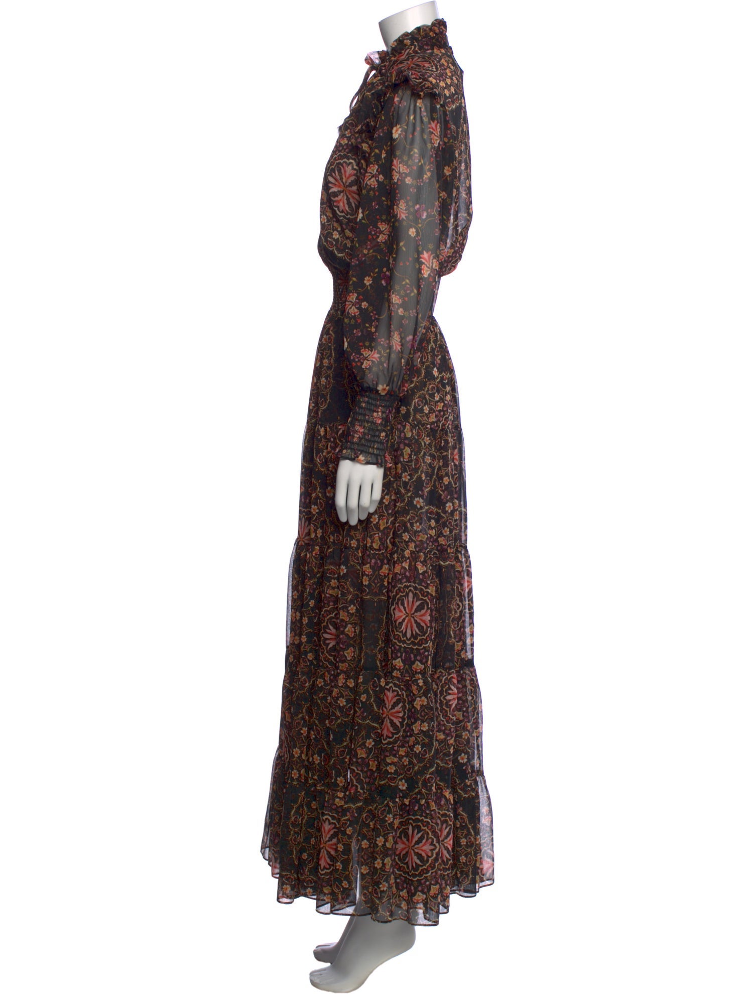 MISA Los Angeles Paisley Print Long Dress
