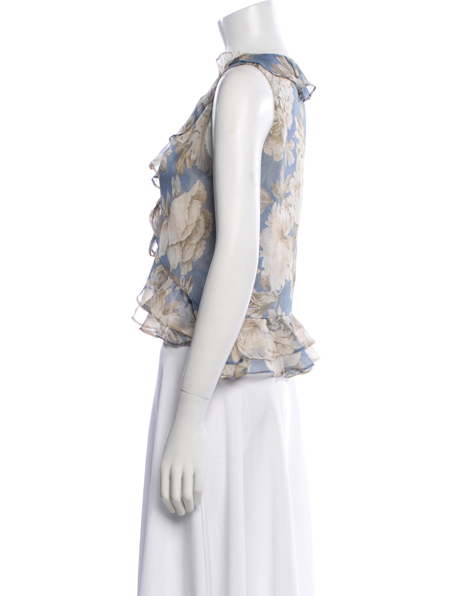MISA Los Angeles Floral Print V-Neck Blouse w/ Tags