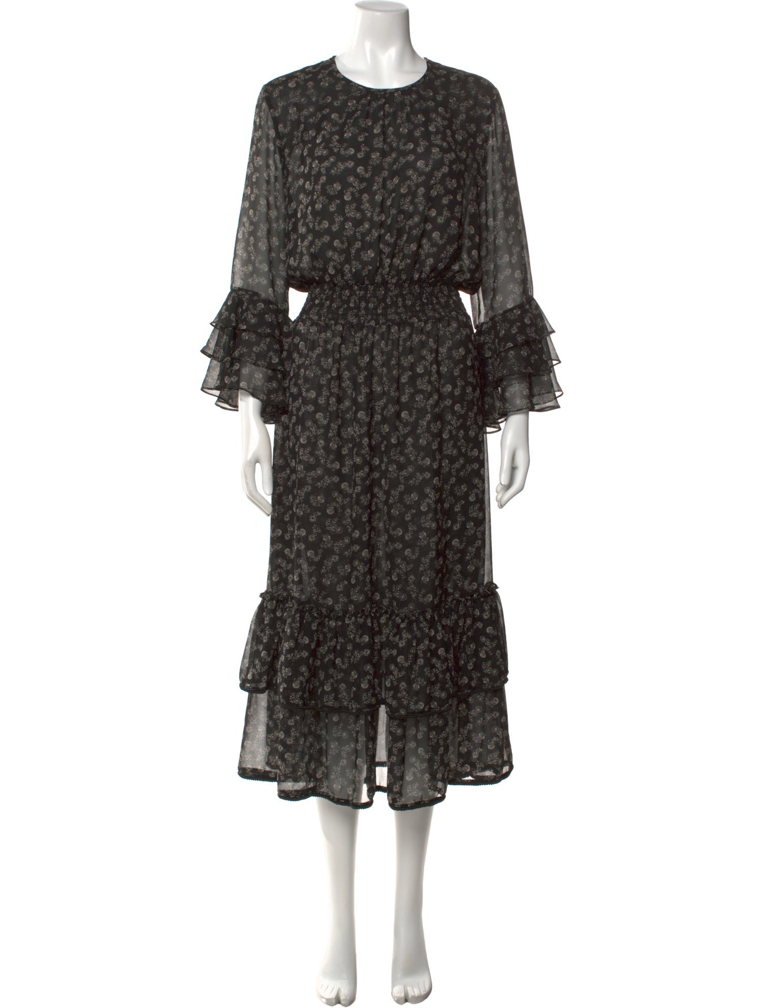 misa black dress Los Angeles Floral Print Midi Length - Dresses, Clothing - WMISA71732 Color:Toffee Bust 31.5 fmd13thapril2026 Davinci Bridal 50438 Long