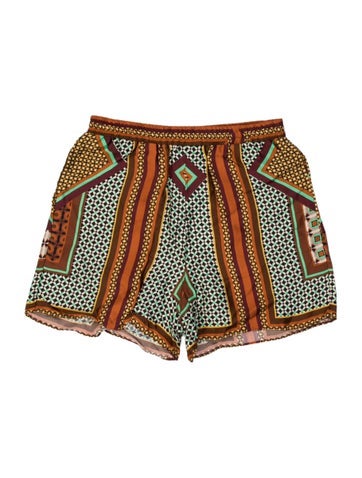 Pre-owned Misa Patterned Mini Shorts In Orange