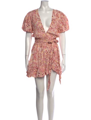 Pre-owned Misa Tie-dye Print Mini Dress In Pink
