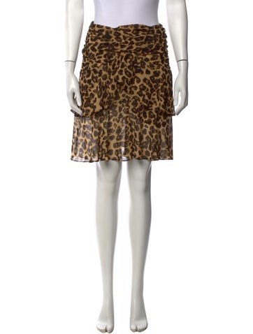 Pre-owned Misa Animal Print Mini Skirt In Neutrals