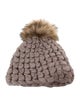 Mischa Lampert Wool Beanie with Fur Pom Pom Embellishment