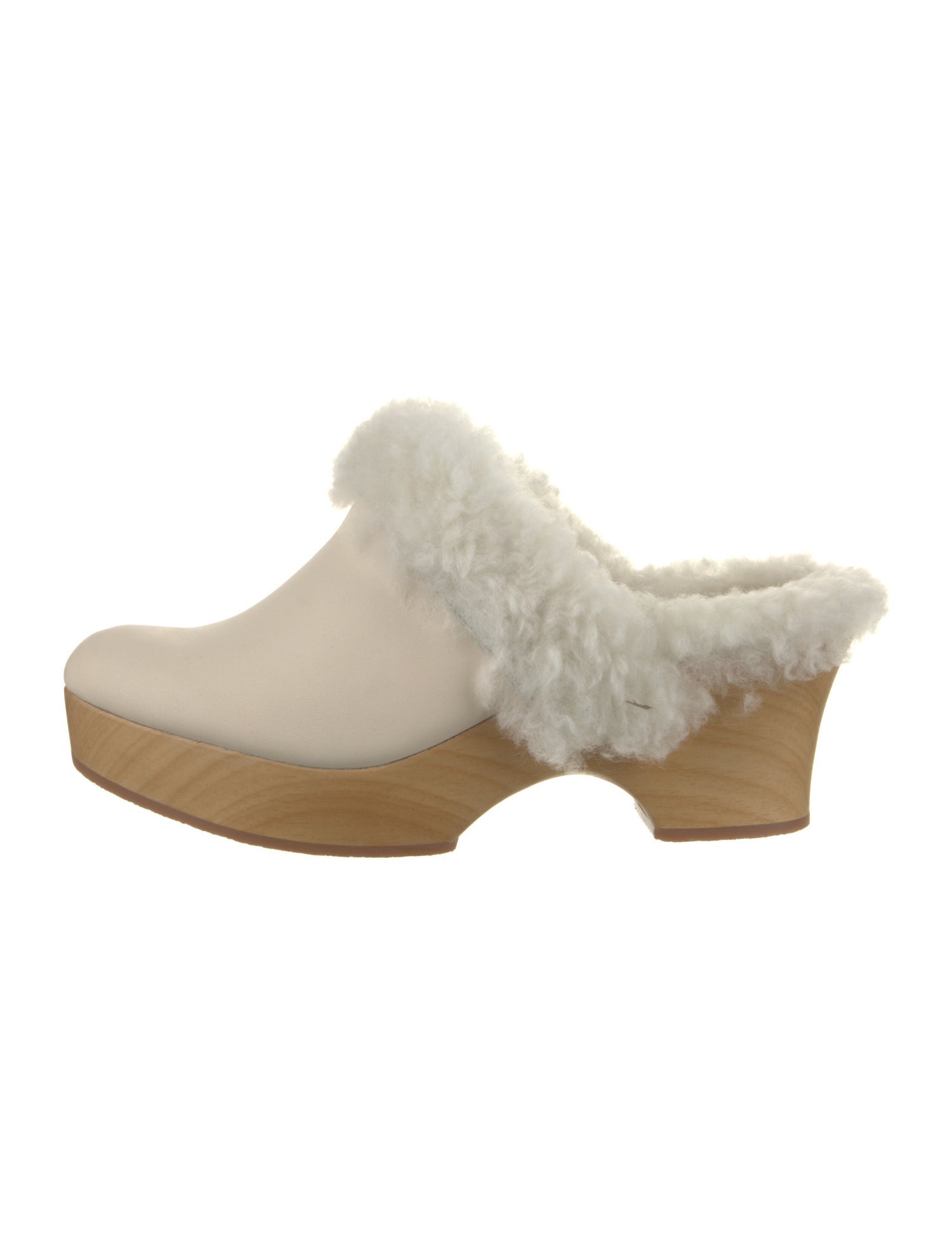 Misha and Puff Leather Fur Trim Mules