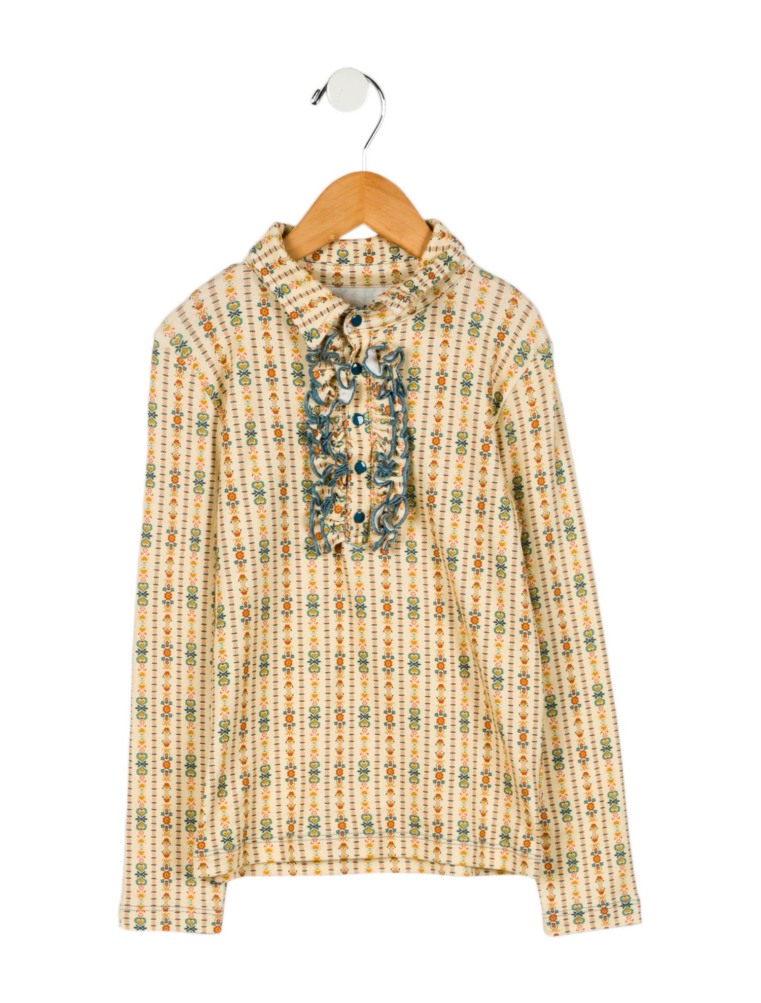 Misha and Puff Girls' Printed Ruffled Top