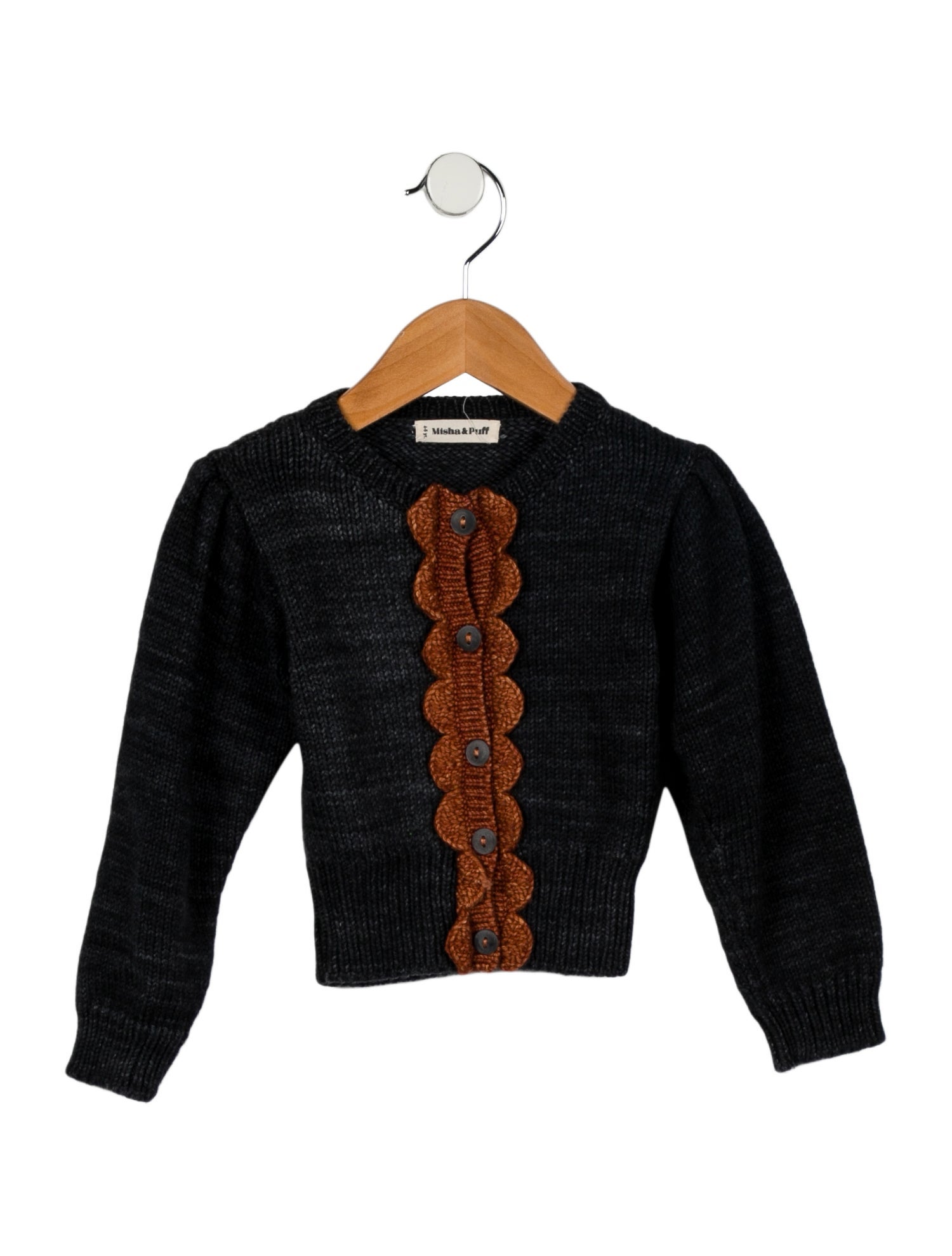 Misha and Puff Girls' Merino Wool Button Up Cardigan