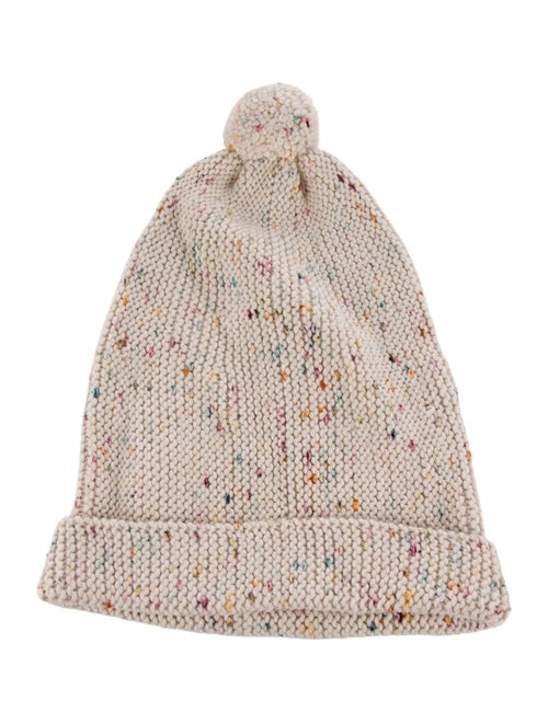 Misha and Puff white pattern print knitted beanie