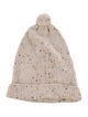 Misha and Puff white pattern print knitted beanie