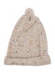 Misha and Puff white pattern print knitted beanie