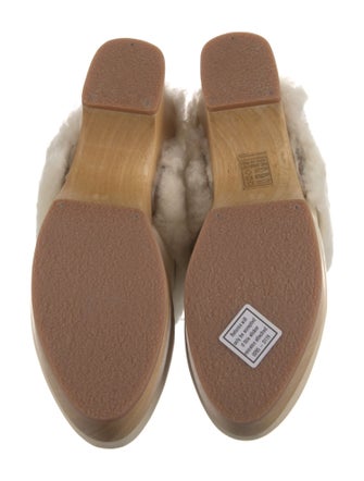 Misha and Puff Leather Fur Trim Slides