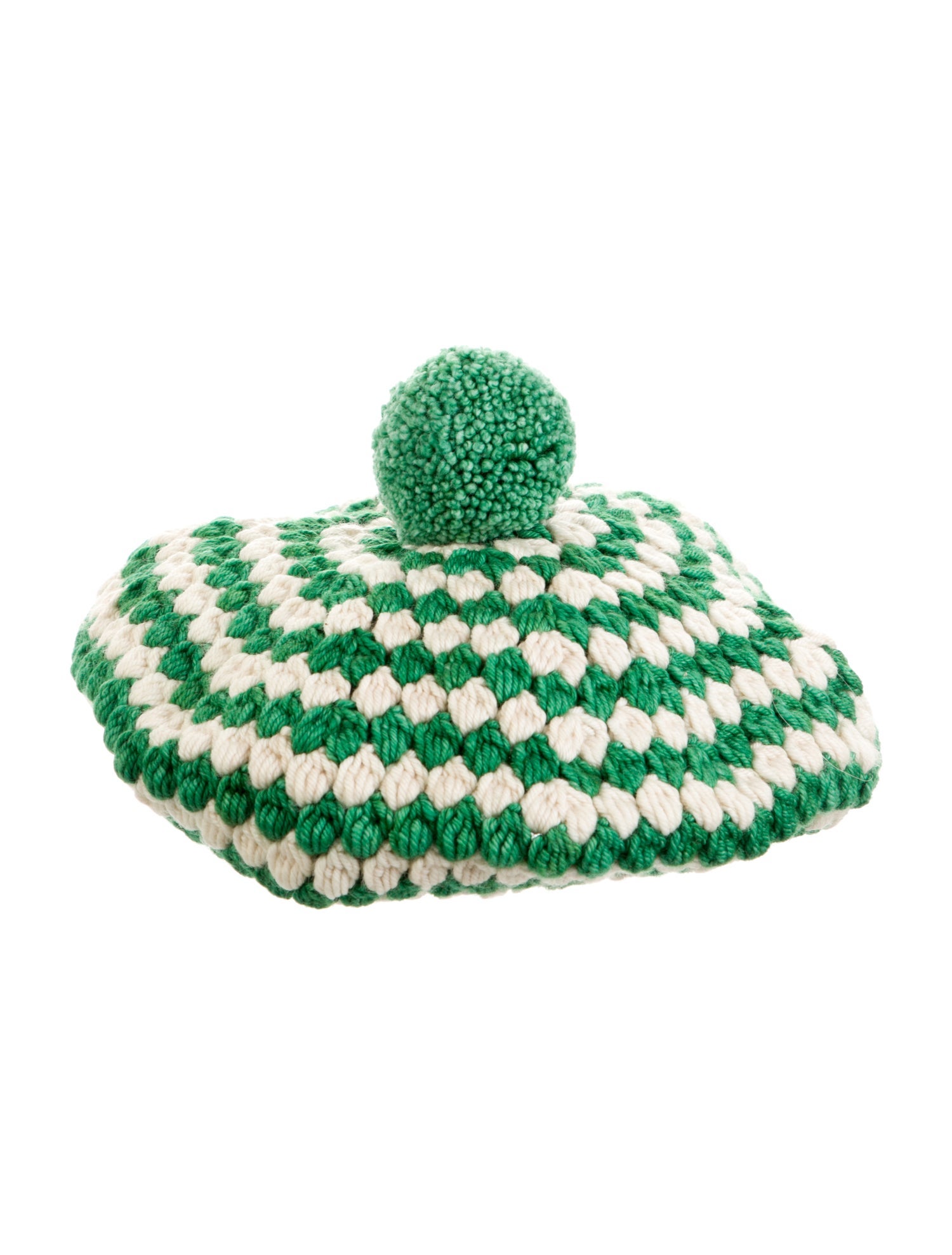 Misha and Puff Green wool Misha and Puff beanie hat.