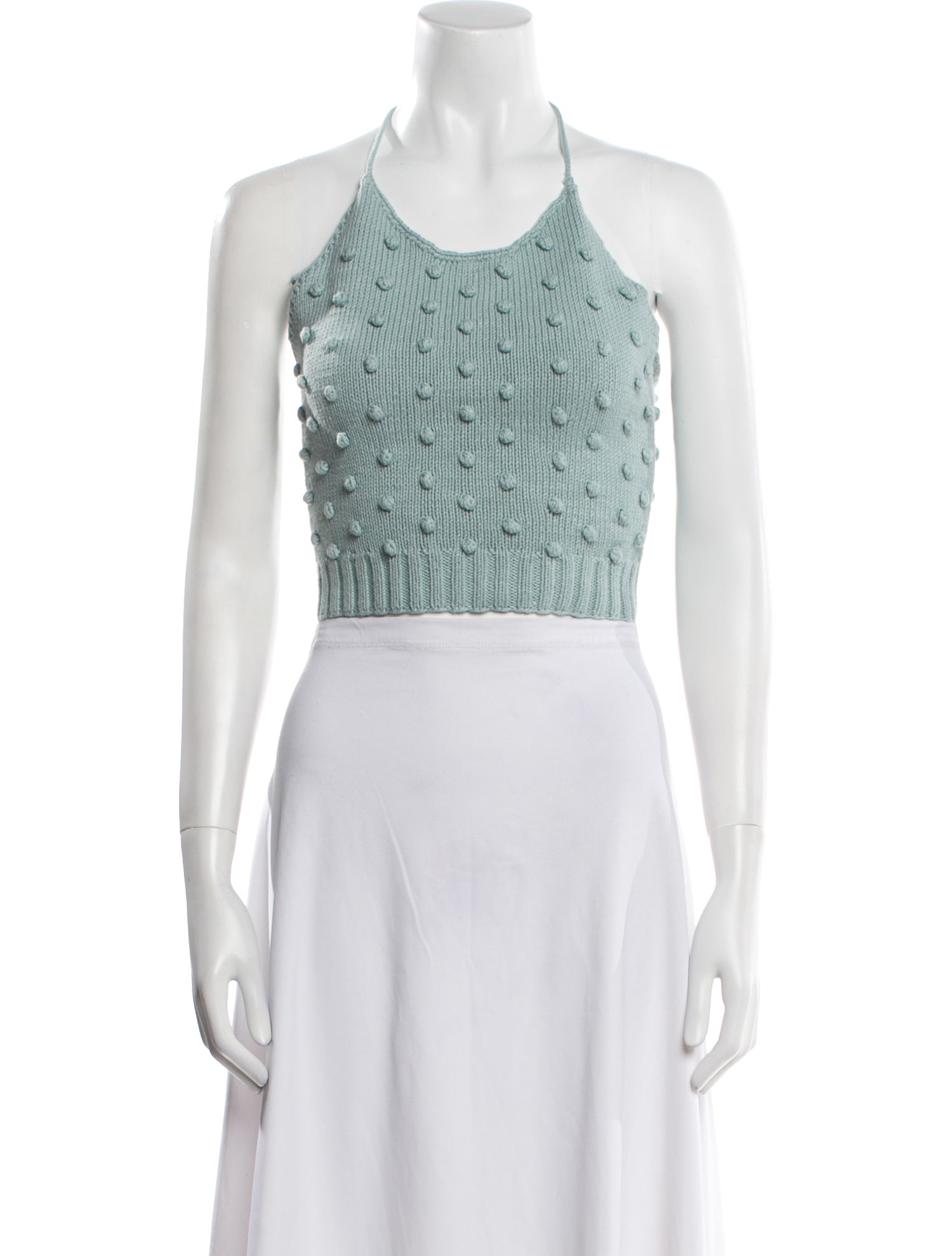 Misha and Puff Printed Halterneck Crop Top