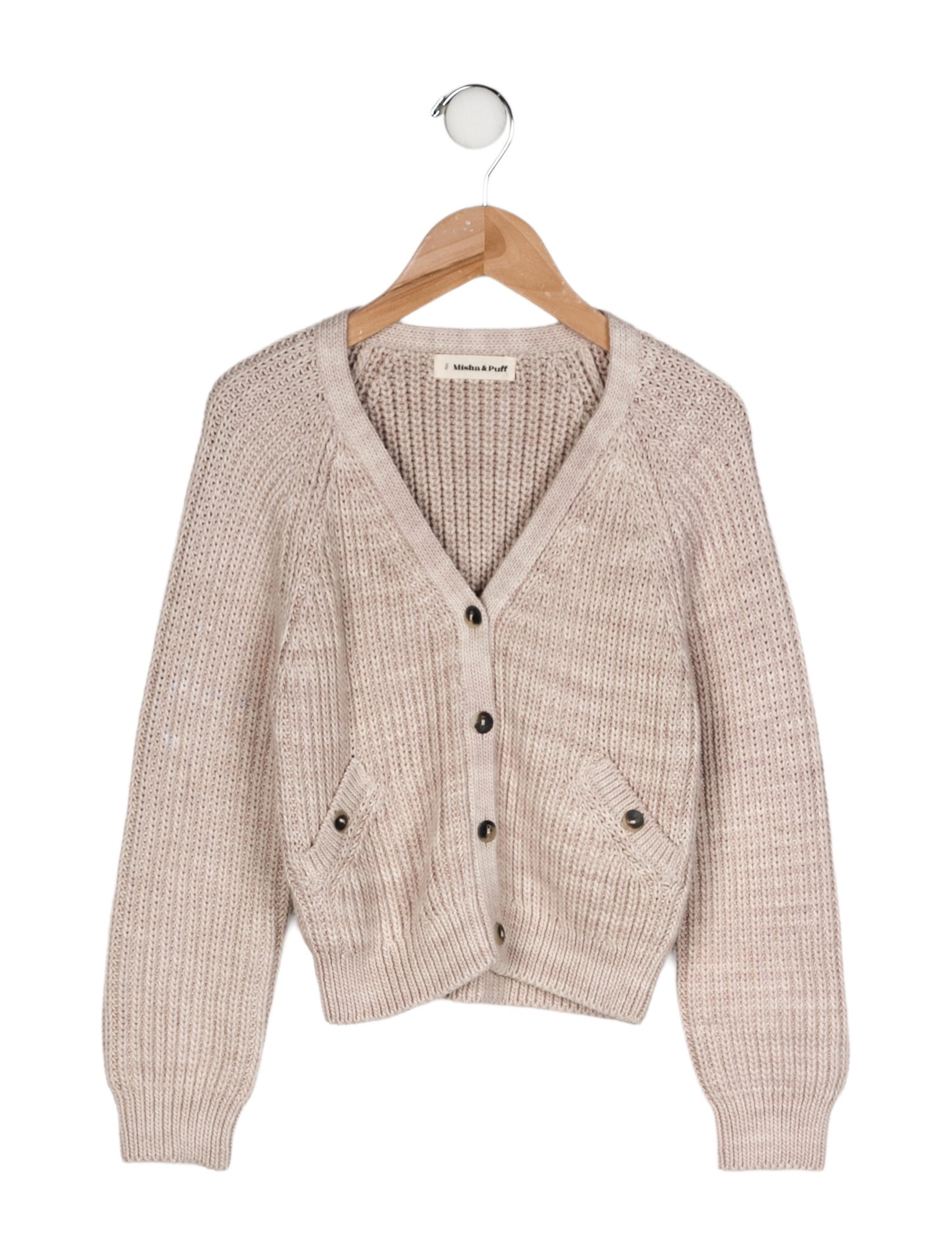 Misha and Puff Solid Woven Cardigan
