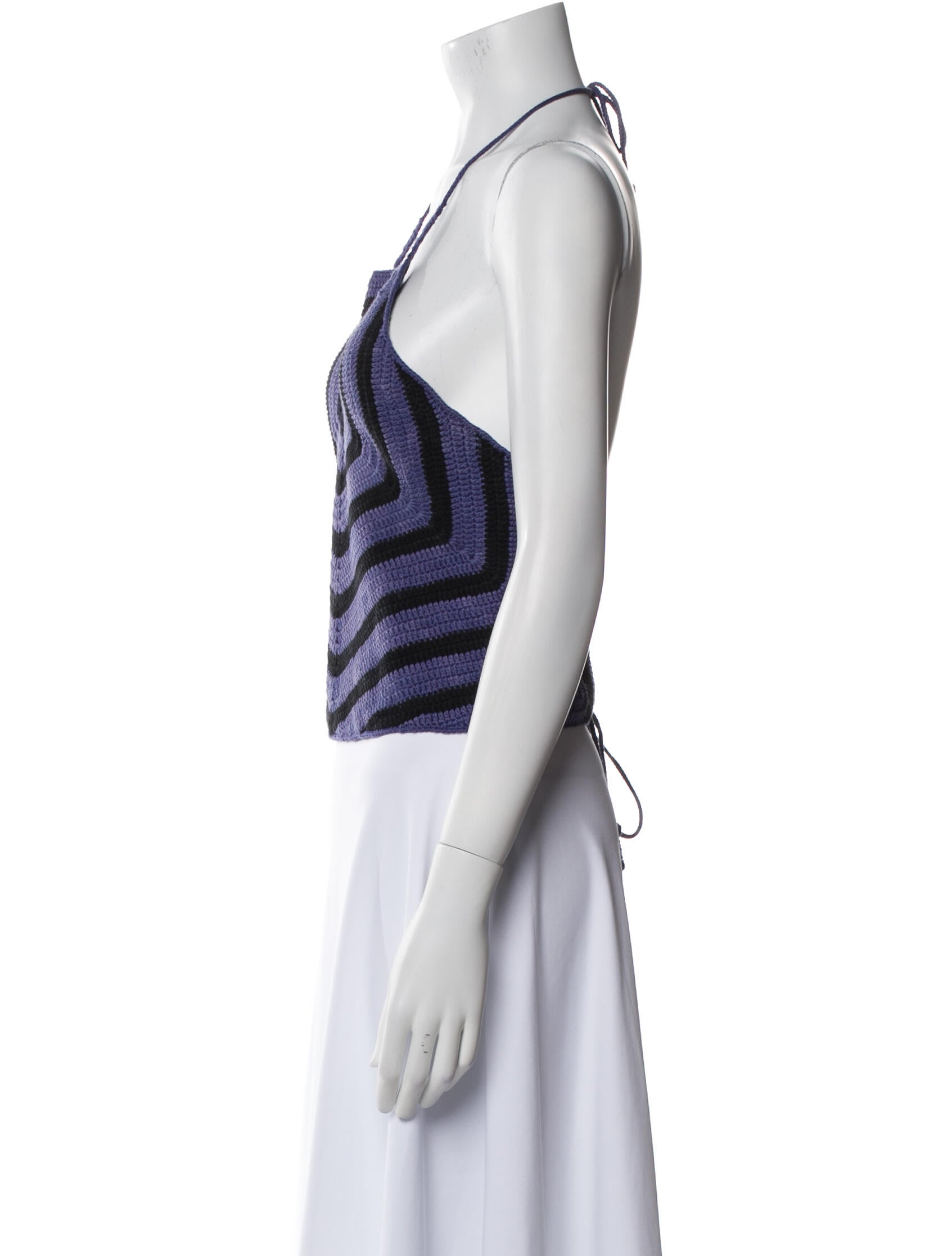 Misha and Puff Printed Halterneck Crop Top