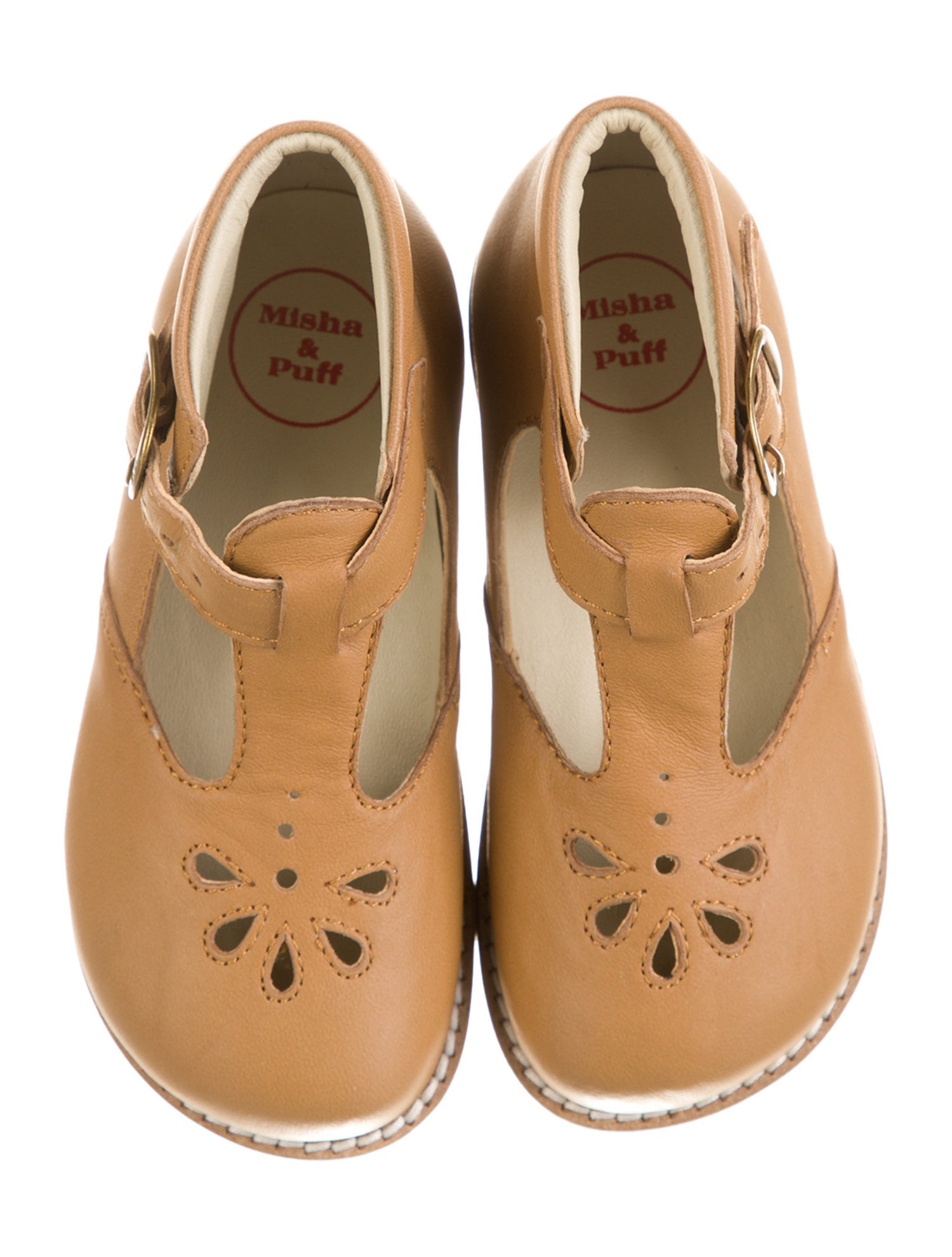 Misha and Puff Girls' Leather School Shoes