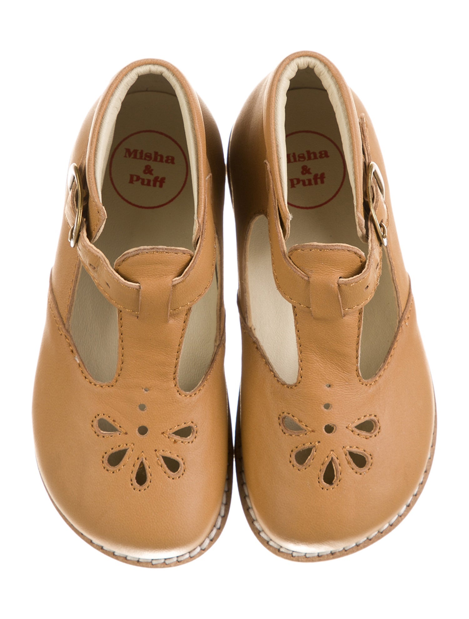 Misha and Puff Girls' Leather School Shoes