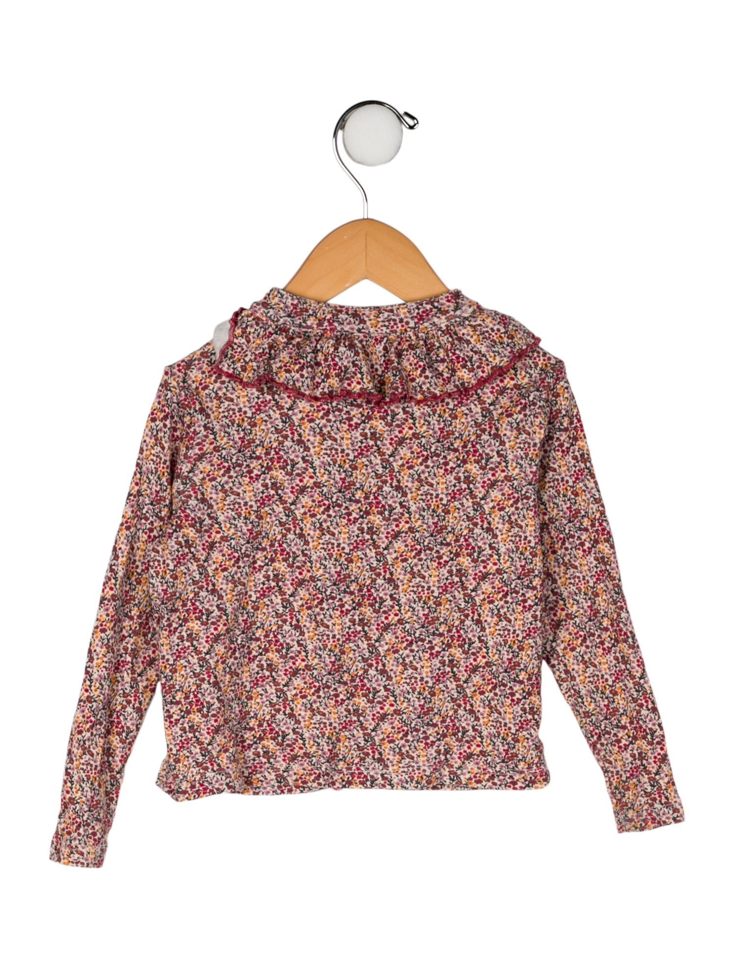 Misha and Puff Toddler Girls' Floral Printed Ruffled Long Sleeve Top