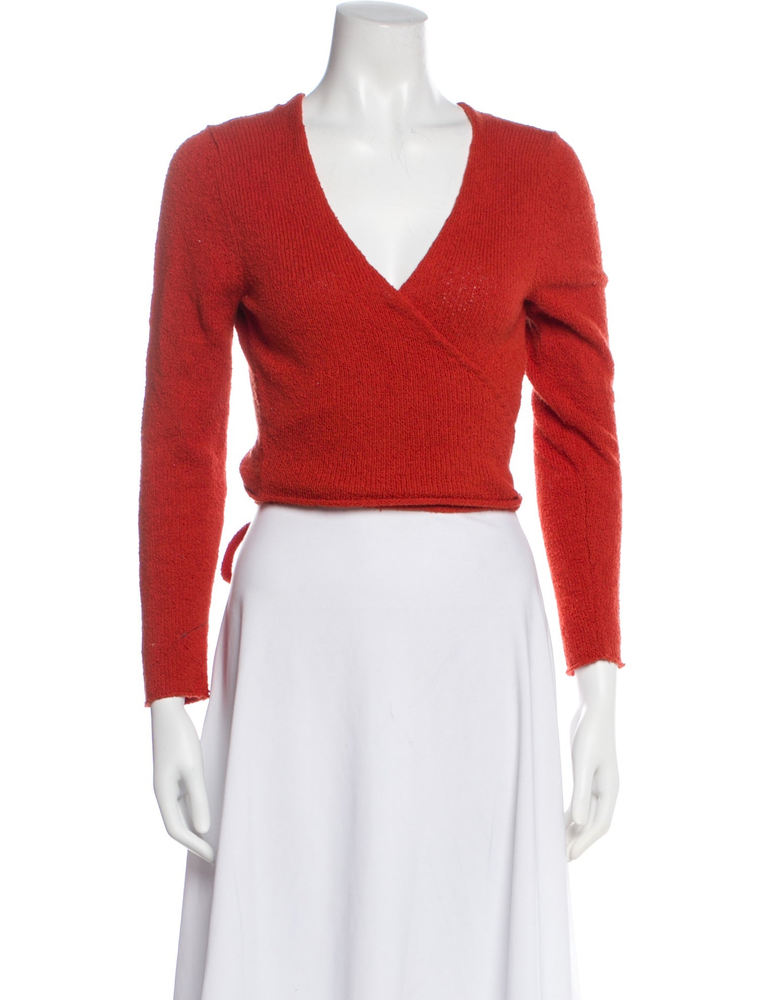 Misha and Puff V-Neck Long Sleeve Crop Top