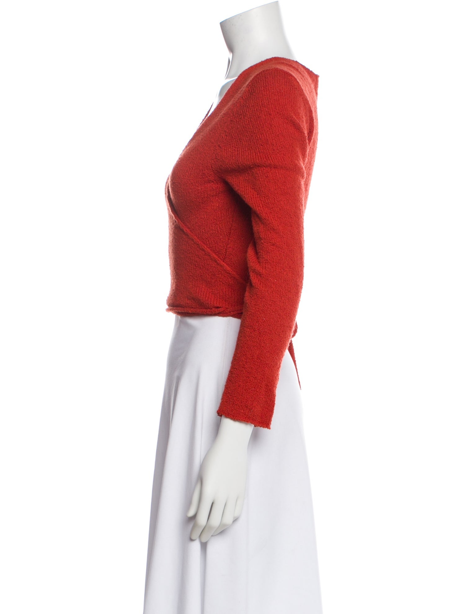 Misha and Puff V-Neck Long Sleeve Crop Top