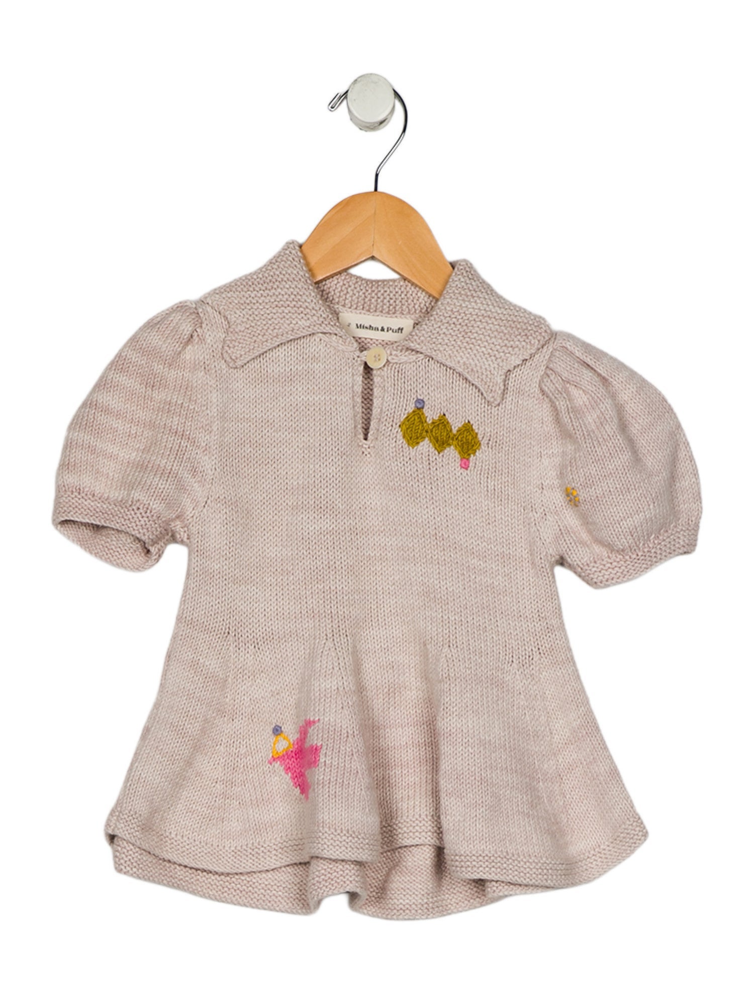 Misha and Puff Toddler Girls Knit Patterned Button Closure Shirt