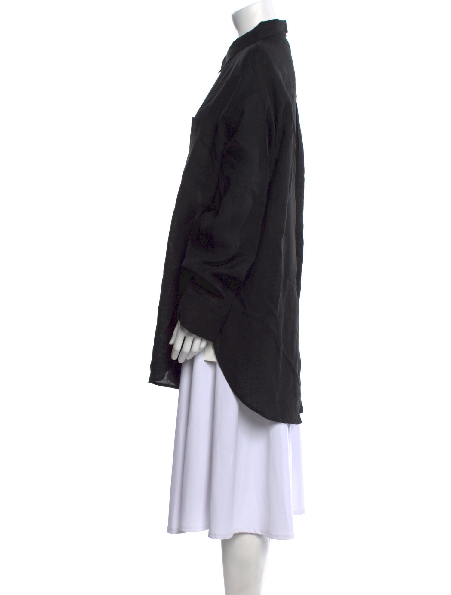 MIKUTA Linen Long Sleeve Button-Up Top