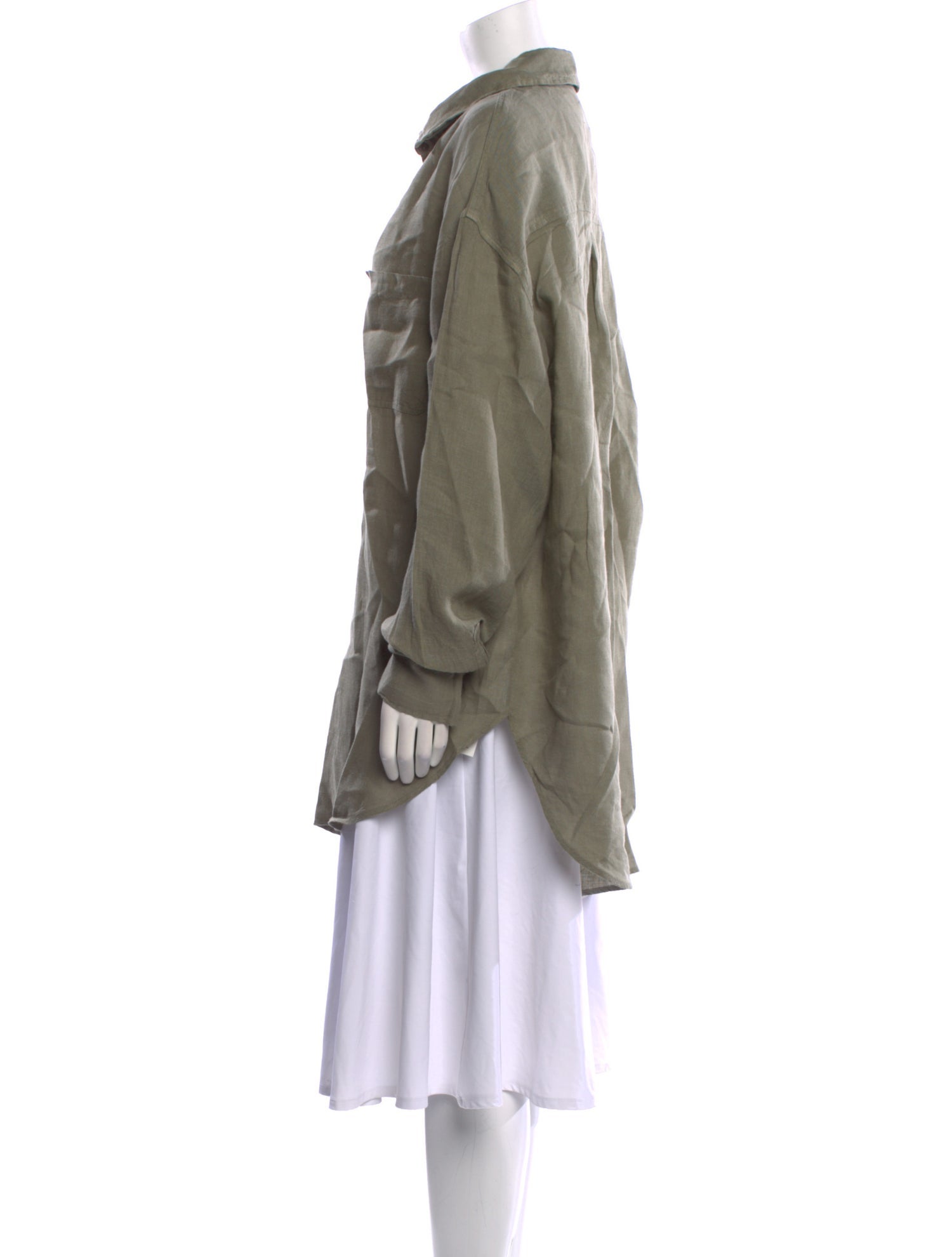 MIKUTA Linen Long Sleeve Button-Up Top